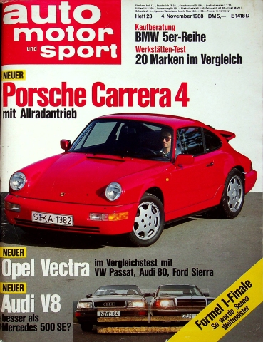 Deckblatt Auto Motor und Sport (23/1988)